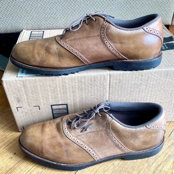 Mens Reebok Brown Leather Suede Saddle Spikeless Golf Shoes Size 12  # 14-45962 - Picture 12 of 16